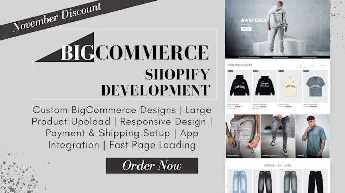 Gig Preview - Design customize bigcommerce website and shopify store, bigcommerce shopify bugs