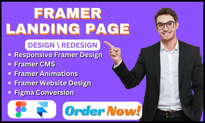 Gig Preview - Design framer landing page, framer website, and convert figma to framer website