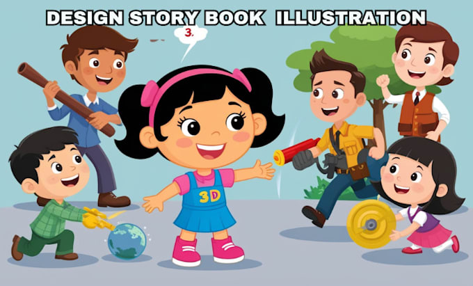 Gig Preview - Illustrate children story book illustration, picture book kid illustration