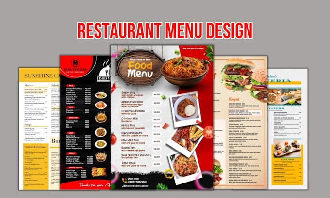 Gig Preview - Design restaurant food menu food flyer poster digital menu board food menu list