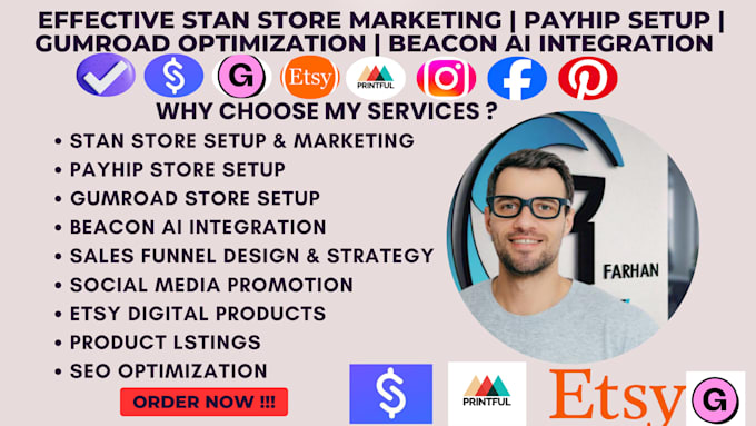 Gig Preview - Do stan store marketing stan store setup stan store promotion etsy shop setup