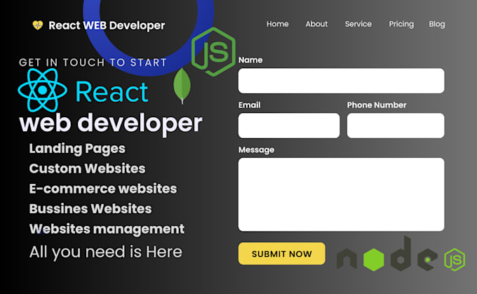 Gig Preview - React web development HTML CSS js landing pages