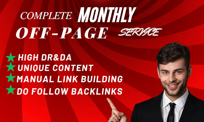 Gig Preview - Build monthly backlinks for offpage SEO to boost rankings