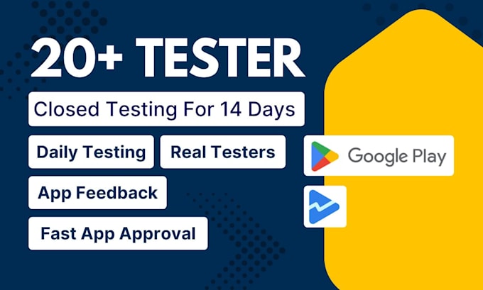 Gig Preview - Test your android app with 20 testers for google play closed testing