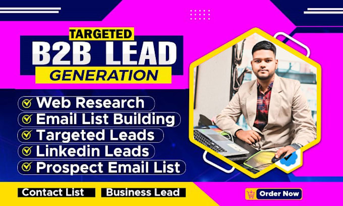 Gig Preview - Build cold email list, b2b lead, lead list and linkedin leads