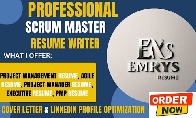 Gig Preview - Write scrum master resume, project manager, product manager, pmp, agile coach