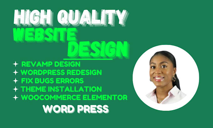 Gig Preview - Create word press website and word press landing page word press site