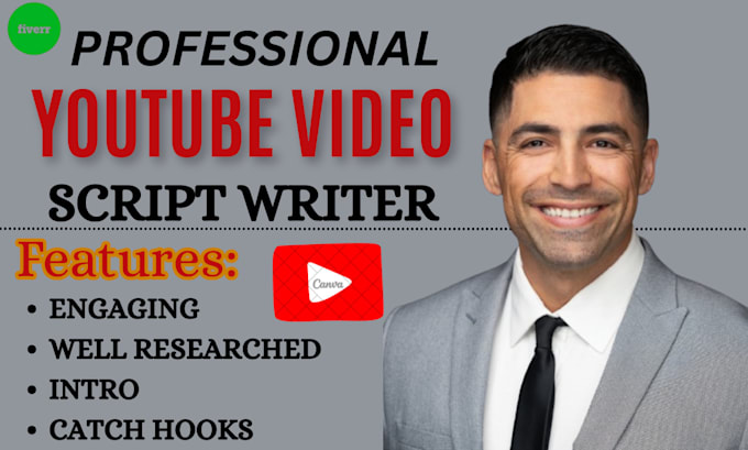 Gig Preview - Be your professional youtube script writer, video script, video script writing