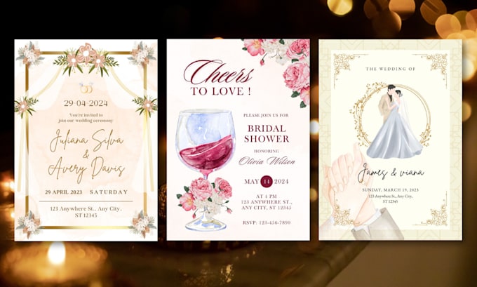 Gig Preview - Design invitation card and video for your wedding, birthdays, party, baby shower