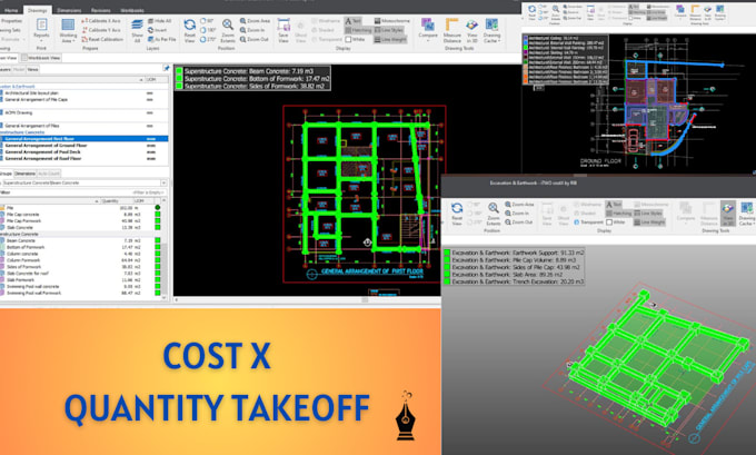 Gig Preview - Do quantity extraction, boq using costx and planswift