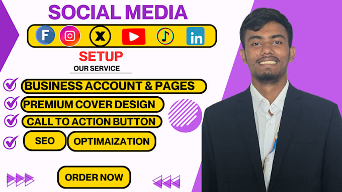 Gig Preview - Create and optimize your social media account and setup facebook business page