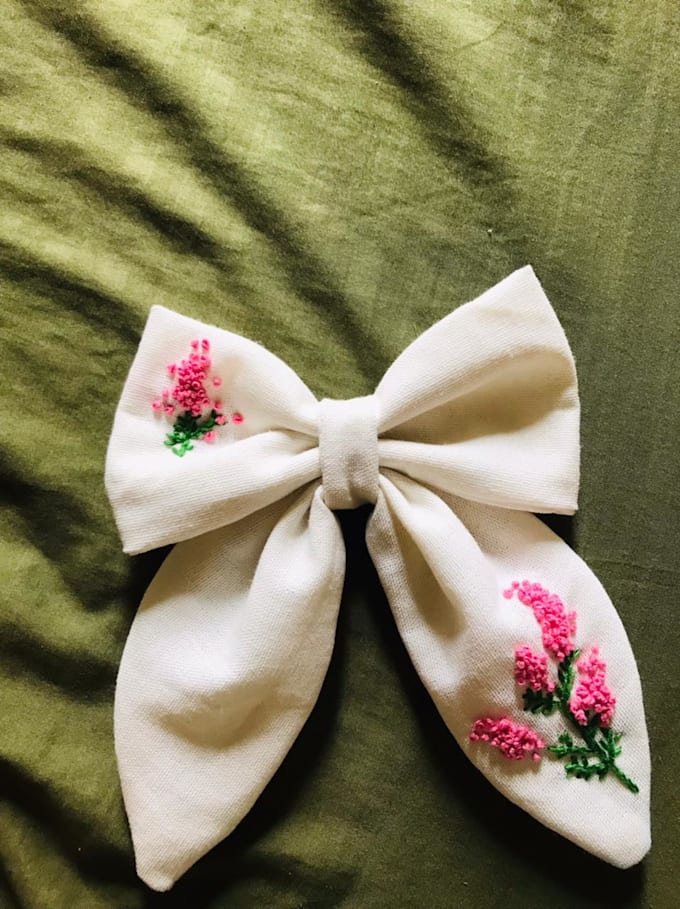 Gig Preview - Make hand embroidery hair bow