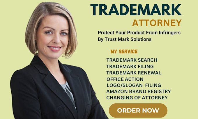 Gig Preview - Be your licensed trademark patent registration attorney USA, ca and UK at uspto