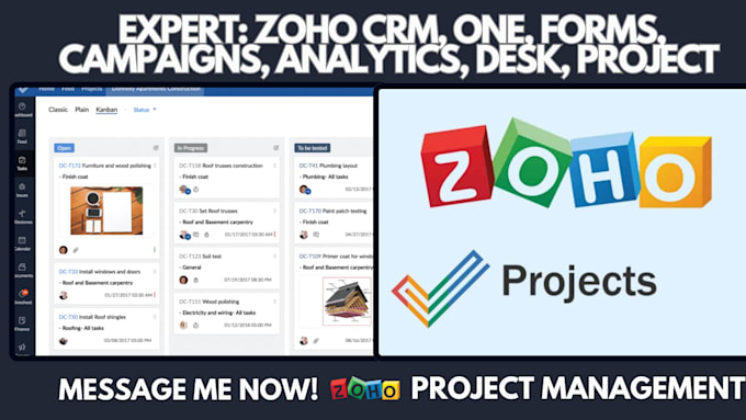 Gig Preview - Set up and customize zoho CRM, one, forms, campaigns, analytics, desk, project