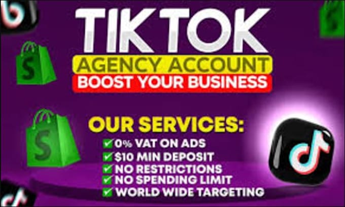 Gig Preview - Create tik tok agency account, tik tok ad account full upgraded dashboard