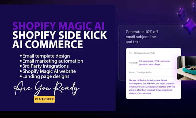 Gig Preview - Build shopify website shopify magic store shopify sidekick shopify ai