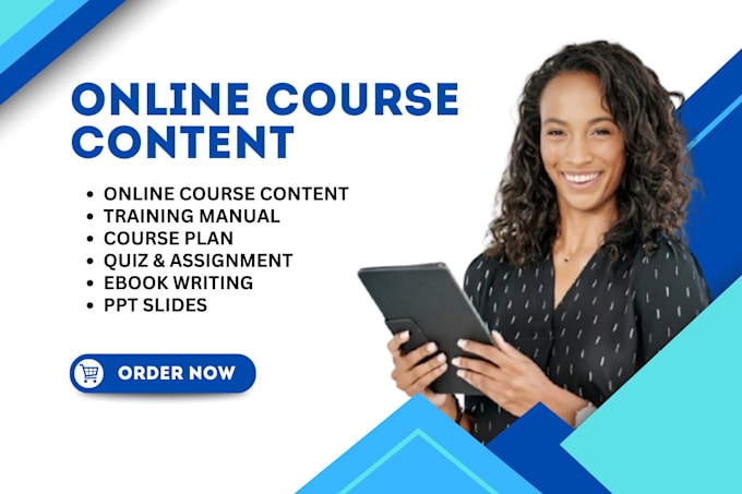 Gig Preview - Write professional online course content write training manual online content