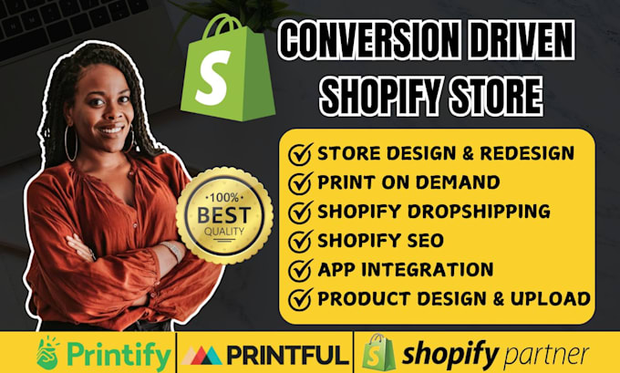 Gig Preview - Design shopify store redesign shopify website shopify dropshipping store shopify