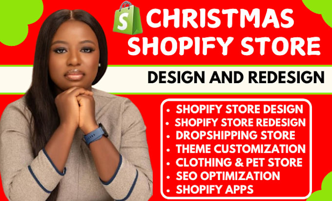 Gig Preview - Redesign shopify christmas store design christmas shopify store christmas design