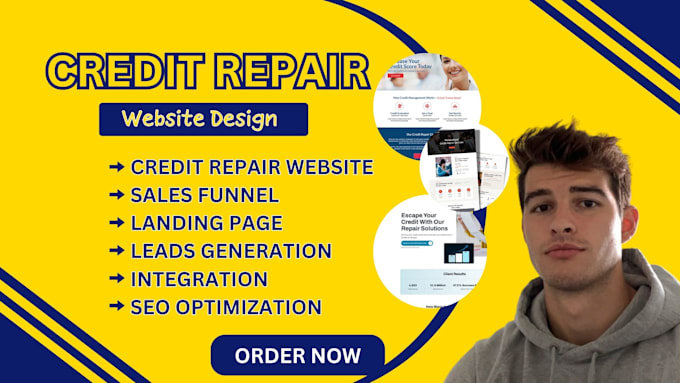 Gig Preview - Design credit repair website, finance website, insurance, tax website