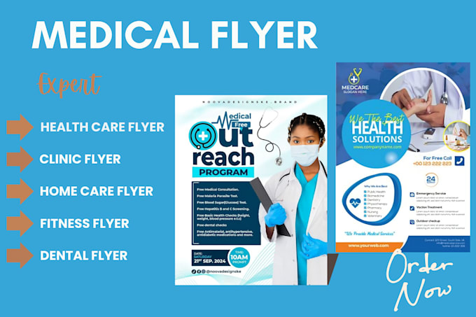 Gig Preview - Design medical, healthcare, home care, dental, pharmacy and fitness flyer