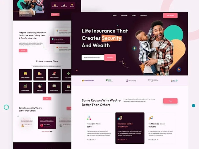 Gig Preview - Build insurance website, life insurance, health, final expense insurance website