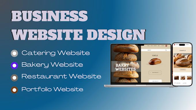 Gig Preview - Design a responsive bakery website, catering service website, and portfolio web