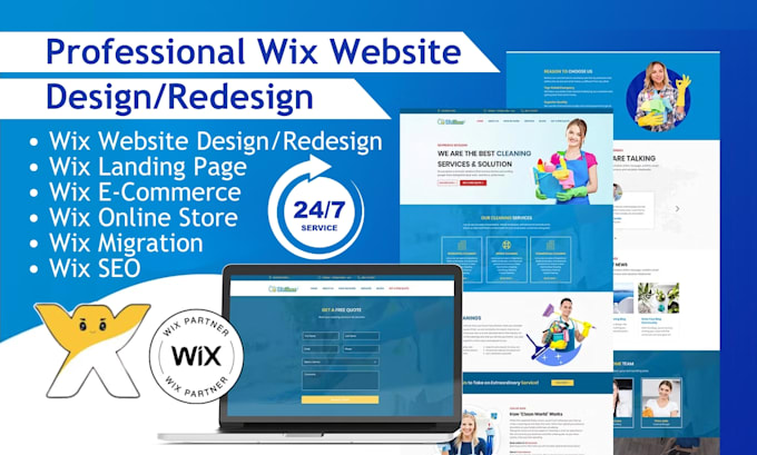 Gig Preview - Do wix website design wix website redesign, redesign wix or develop wix website