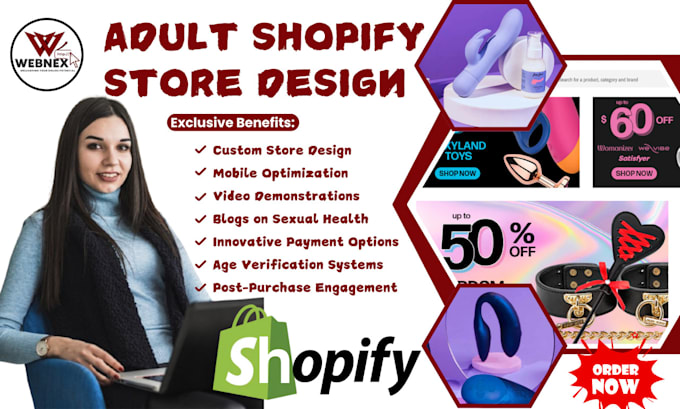 Gig Preview - Build a professional shopify dropshipping store for your adult products business