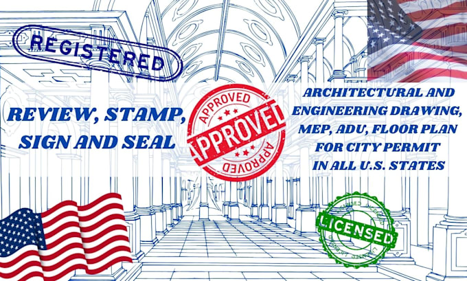 Bestseller - do architectural stamp for city permit approval on floor plans mep adu