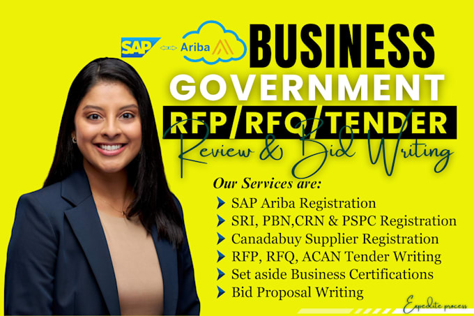 Gig Preview - Do sap ariba, research, write rfp rfq tender to win canada government contract