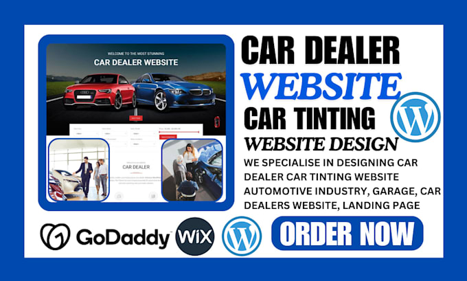 Gig Preview - Car dealer car tinting website automotive industry, garage, car dealers website