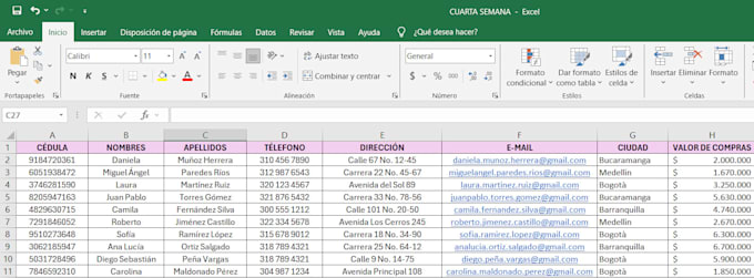 Gig Preview - Data entry and organization with tables and charts in excel