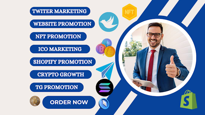 Gig Preview - Grow crypto followers twitter marketing ico ig website nft tg shopify promotion