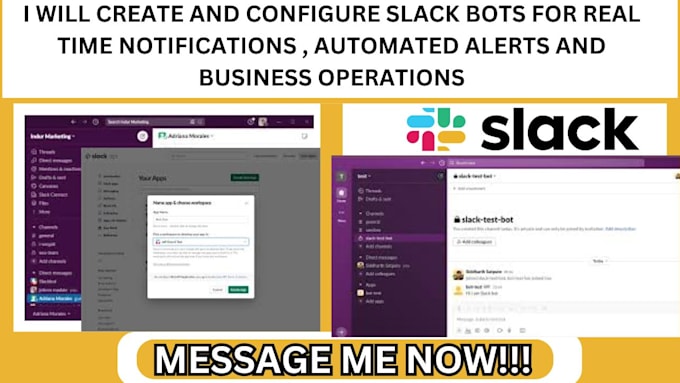 Gig Preview - Create and configure slack bots for real time notifications automated alerts