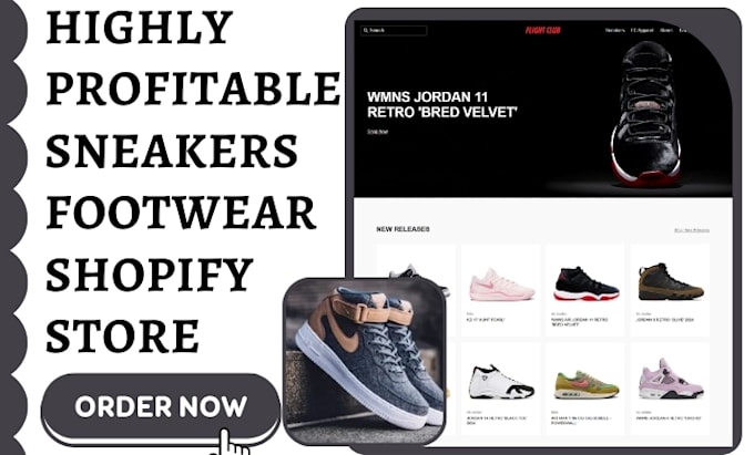 Gig Preview - Design sneakers store shoe store sneakers website sneakers reselling website