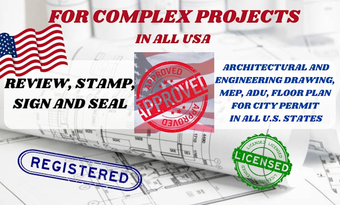 Gig Preview - Do architectural stamp, seal for engineering drawing, city permit, floor plan