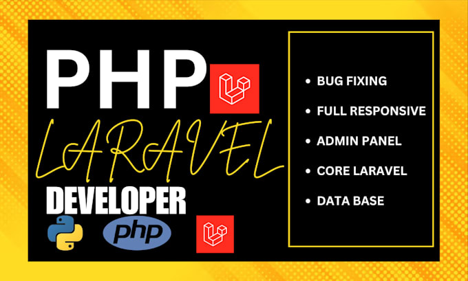 Gig Preview - Be your PHP laravel developer for custom websites and apps