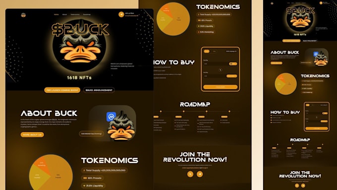 Gig Preview - Design meme coin landing page, meme coin website, crypto website, memecoin