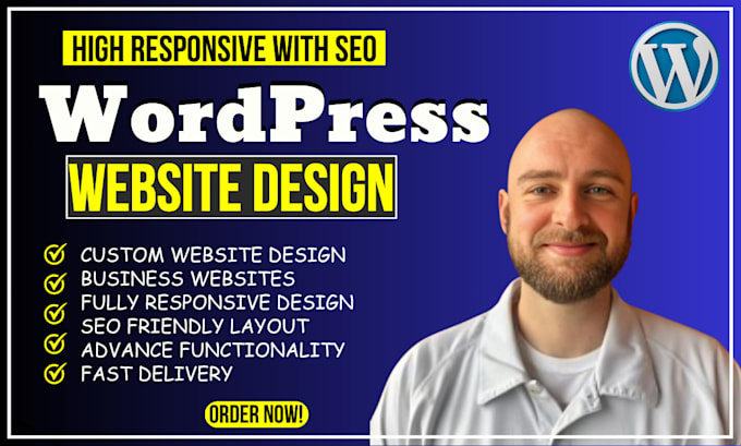 Gig Preview - Create responsive wordpress website design, redesign wordpress website with SEO