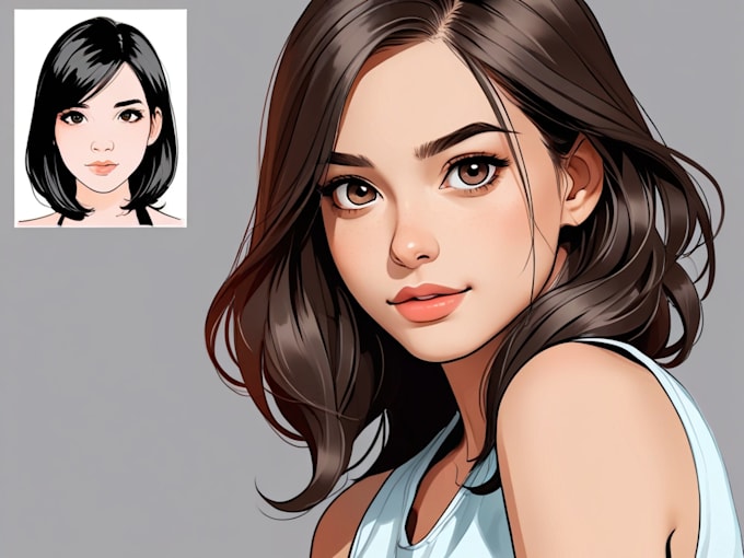 Gig Preview - Draw realistic cartoon vector portrait from your photo