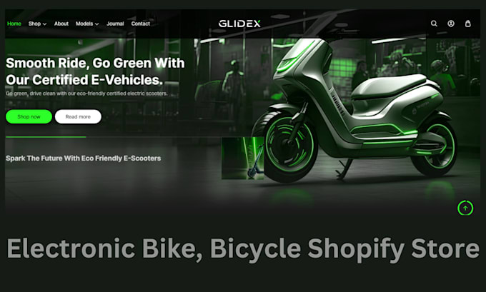 Gig Preview - Design a shopify store, bicycle website, bicycle store, bike website, bicycle