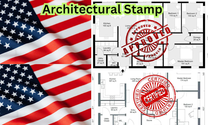 Gig Preview - Review stamp architectural engineering drawing mep floor plans city permit USA