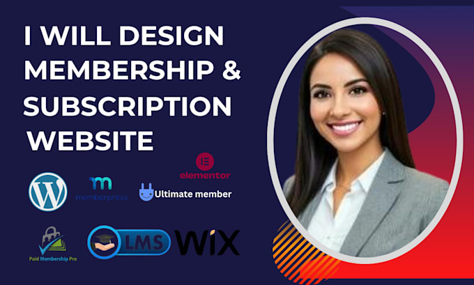 Gig Preview - Design membership website, paid subscription website on wordpress wix