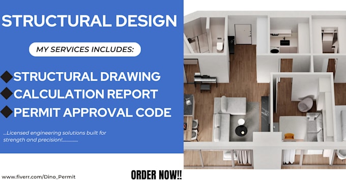 Gig Preview - Do licensed structural design structural analysis structural engineer drawings