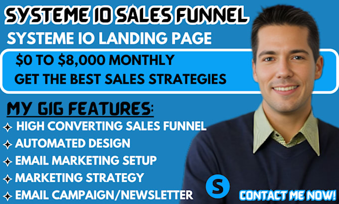 Gig Preview - Build autopilot systeme io sales funnel systeme io landing page on systeme io