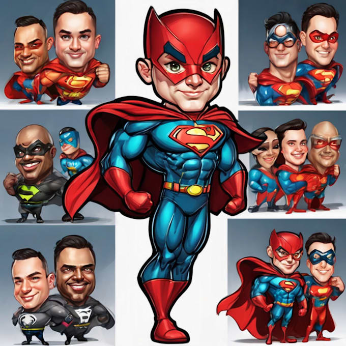 Gig Preview - Draw your photo into amazing cartoon superhero character