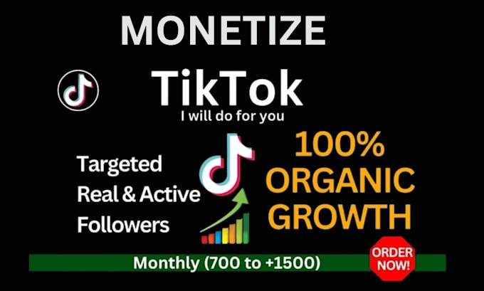 Gig Preview - Promote your tiktok account to complete full monetization for organically