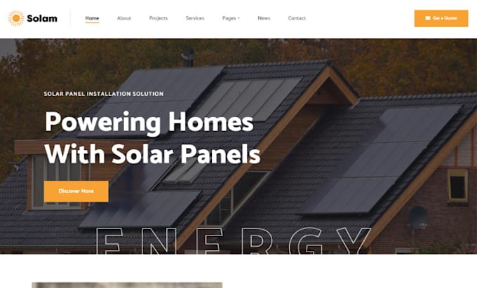 Gig Preview - Design solar shopify solar battery store solar panel website solar energy store