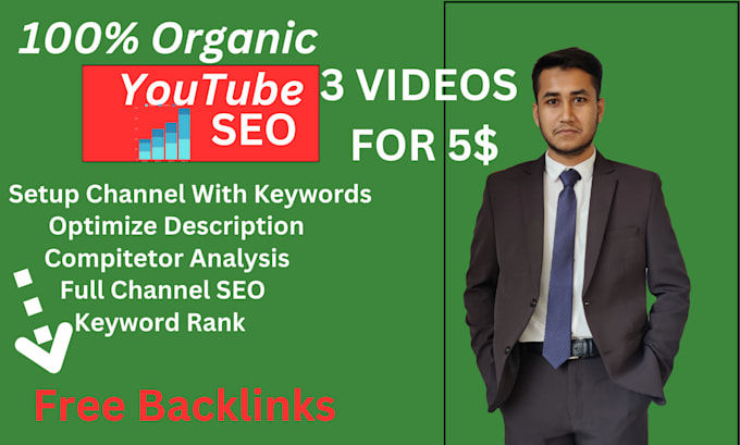 Gig Preview - Do best youtube SEO expert and ranking in top page